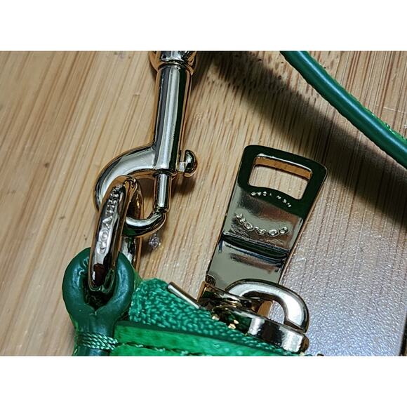 COACH Green Pebbled Leather Crossbody North South Swing Pack Skinny Bag 52348 - Picture 8 of 16